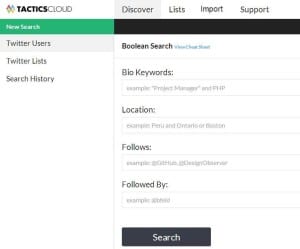 Recherche twitter tacticscloud
