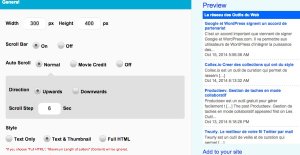 feedwind personnalisation