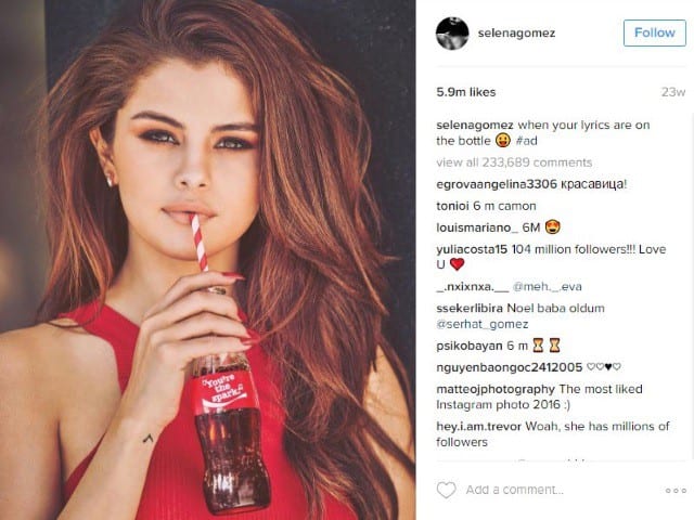 Selena Gomez Instagram