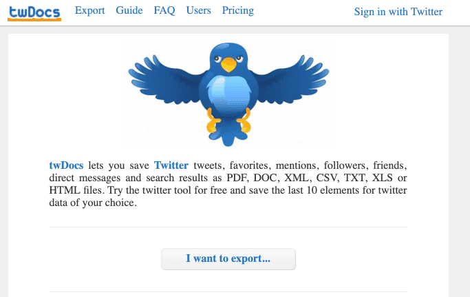 sauvegarde Twitter