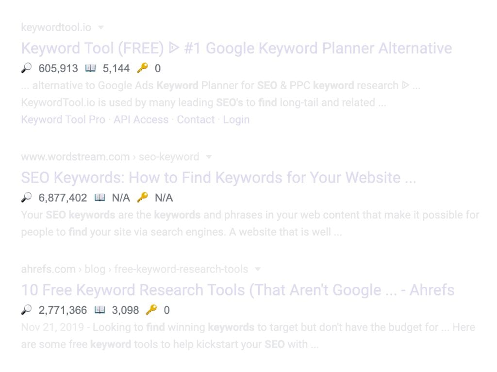 Keyword surfer
