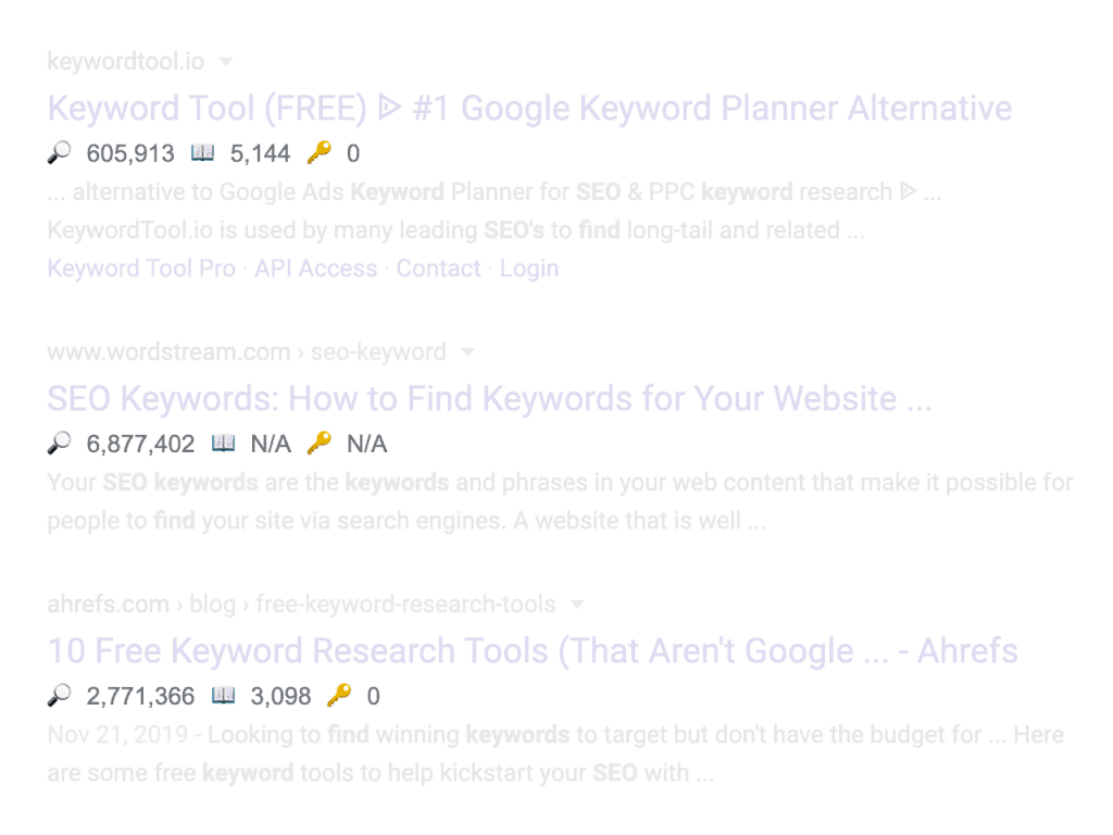 Keyword surfer
