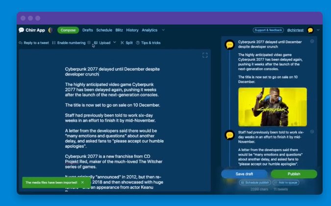 Chirr app