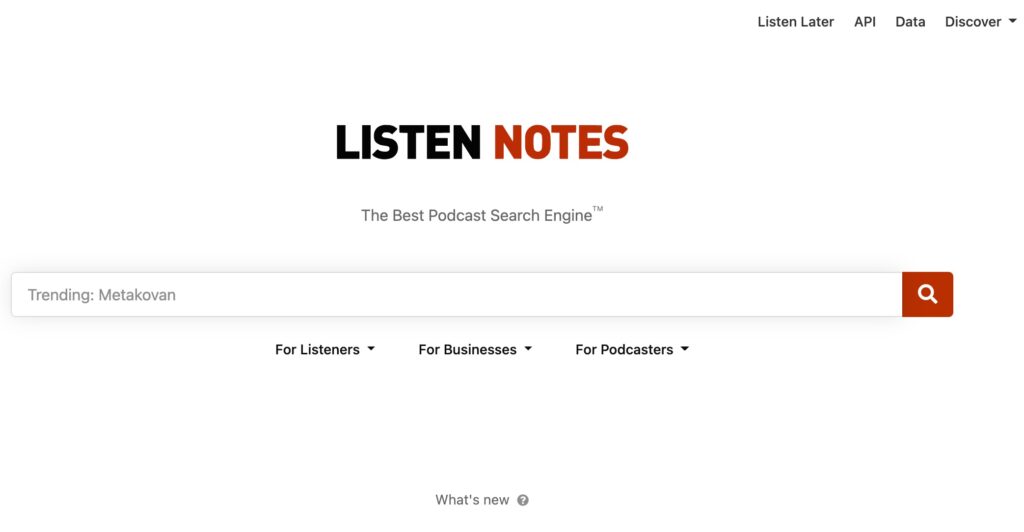 Moteur de recherche de podcasts
