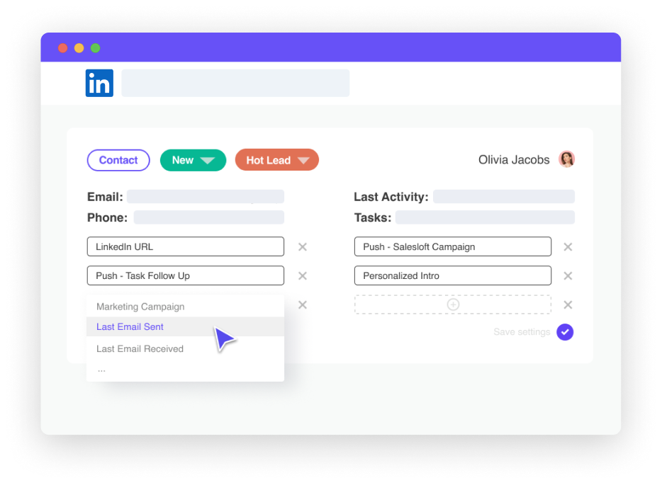 Connecter Linkedin et crm