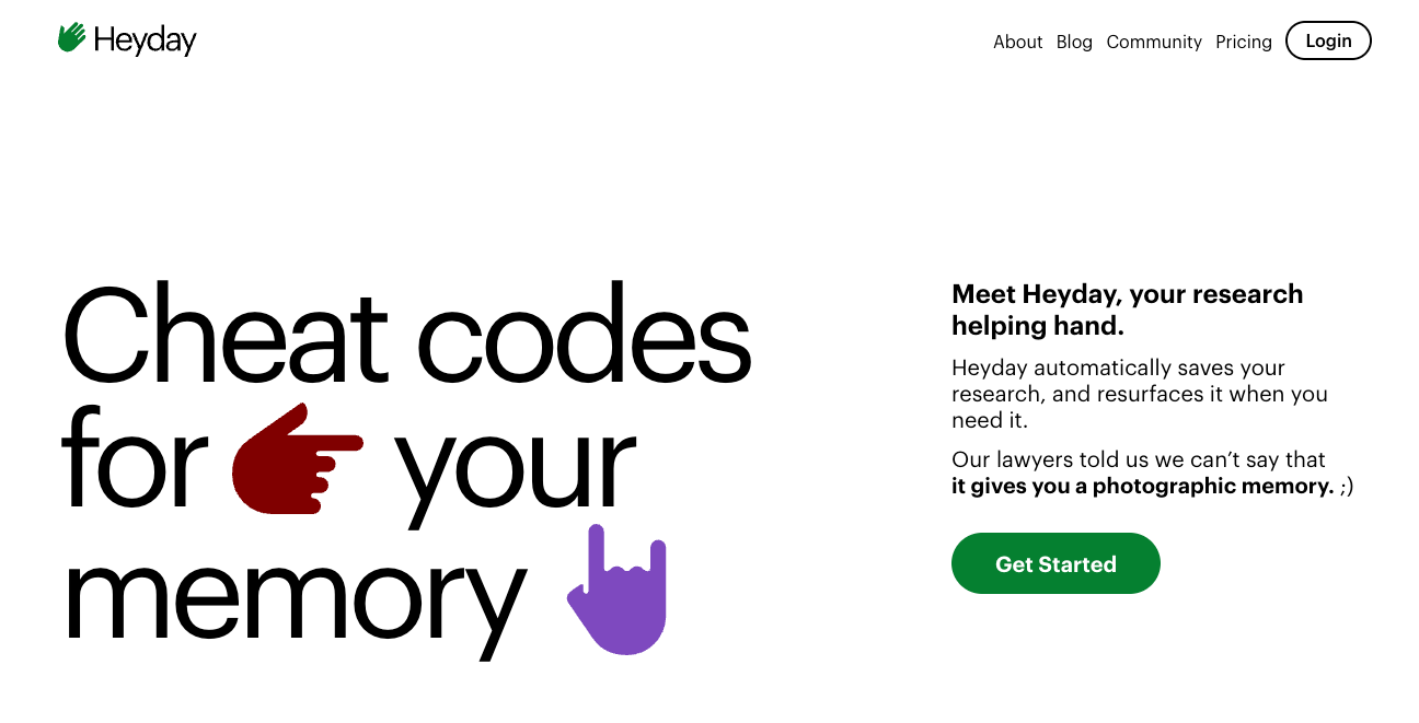 Heyday. Sauvegarder automatiquement ses recherches pour mieux les retrouver