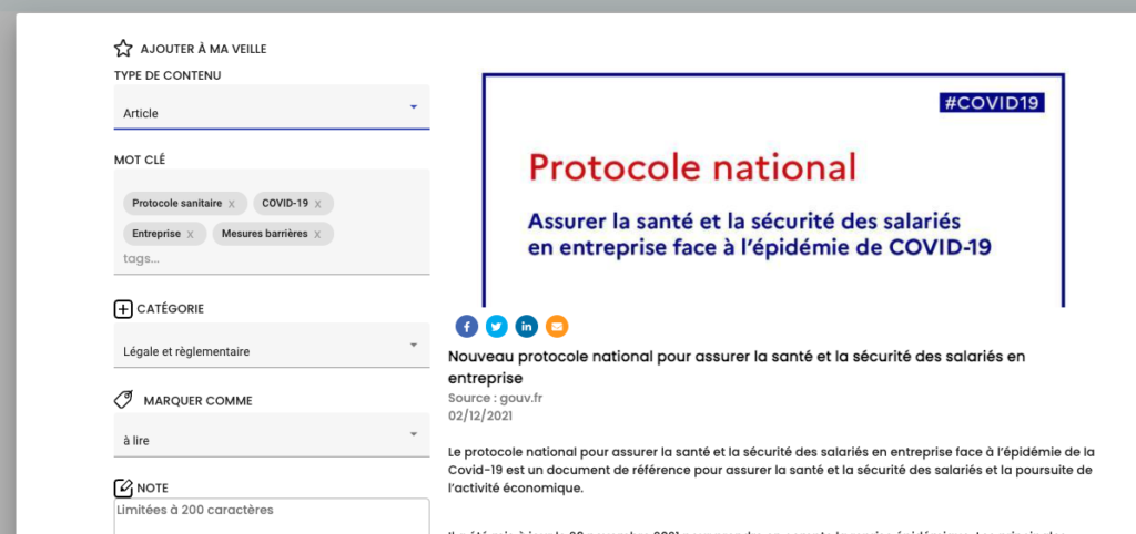 article de veille
