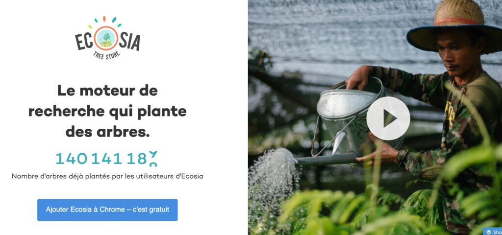Ecosia moteur de recherche engagé
