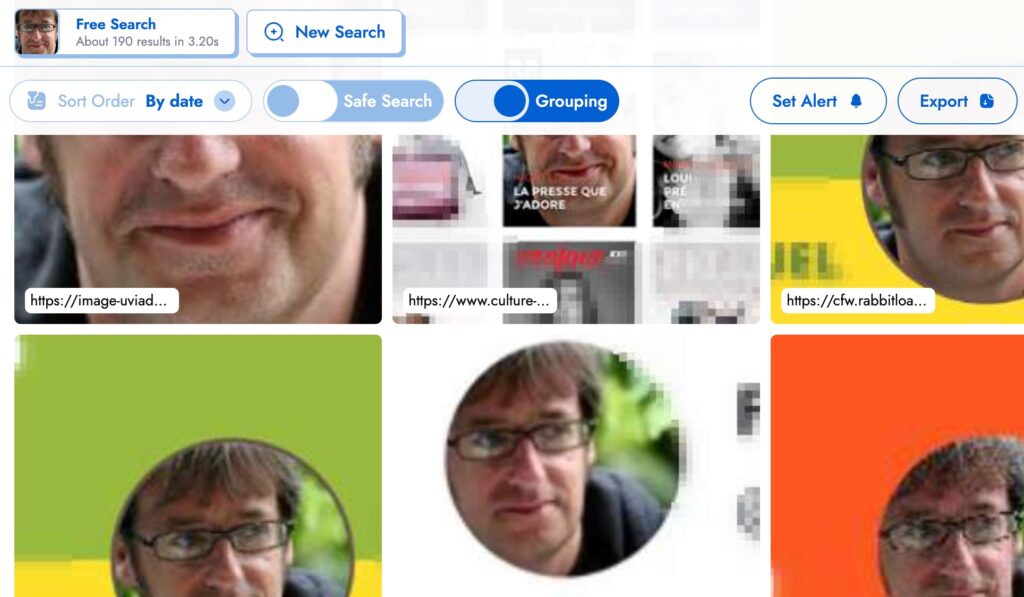 recherche visages en ligne