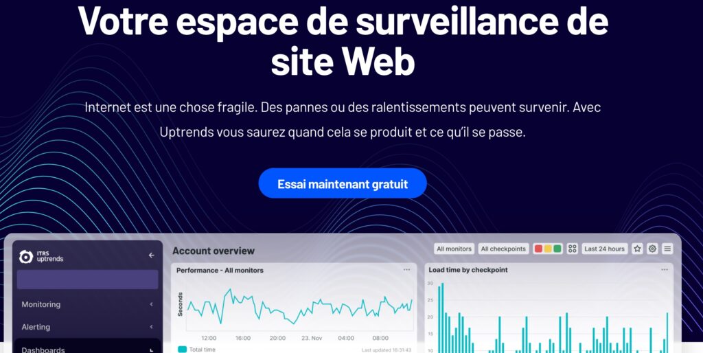 Tester la vitesse d'un site web avec Uptrends
