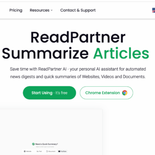 Site web ReadPartner pour des résumés automatiques des textes